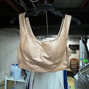 Parisian Brown Crop Top & Skirt Set Size Medium